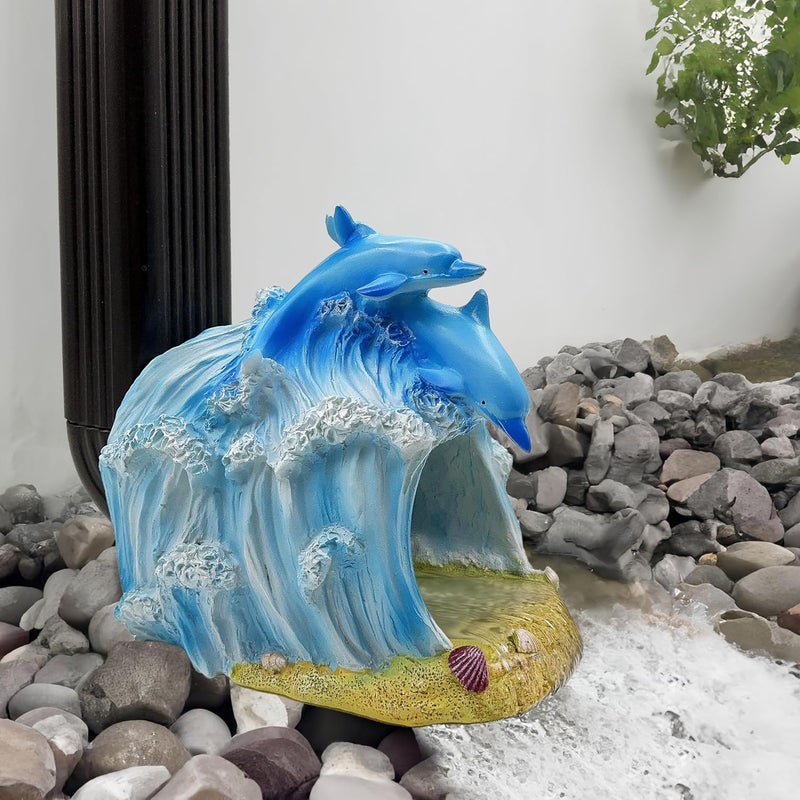 Euiroet Dolphin Gutter Downspout Extender - Eco-Friendly Resin Garden Animal Statue, Decorative Outdoor Sculpture, Splash Block, Rain Diverter, 3x4 Downspouts, Perfect Yard Ornament Gift - Image 4